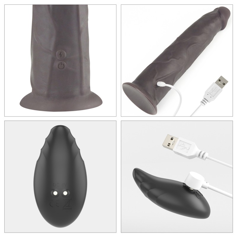 Двухслойный вибратор на присоске Dual Layered Platinum Silicone Rotator Black 9.0. Артикул: IXI60868