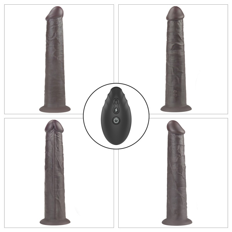 Двухслойный вибратор на присоске Dual Layered Platinum Silicone Rotator Black 10.0. Артикул: IXI60869