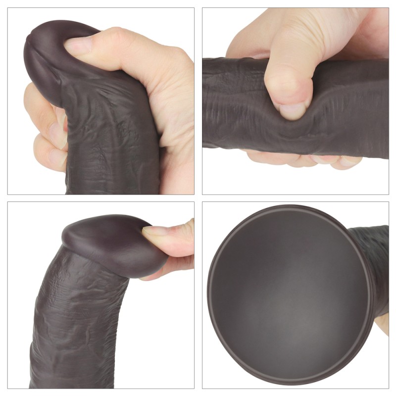 Двухслойный вибратор на присоске Dual Layered Platinum Silicone Rotator Black 10.0. Артикул: IXI60869