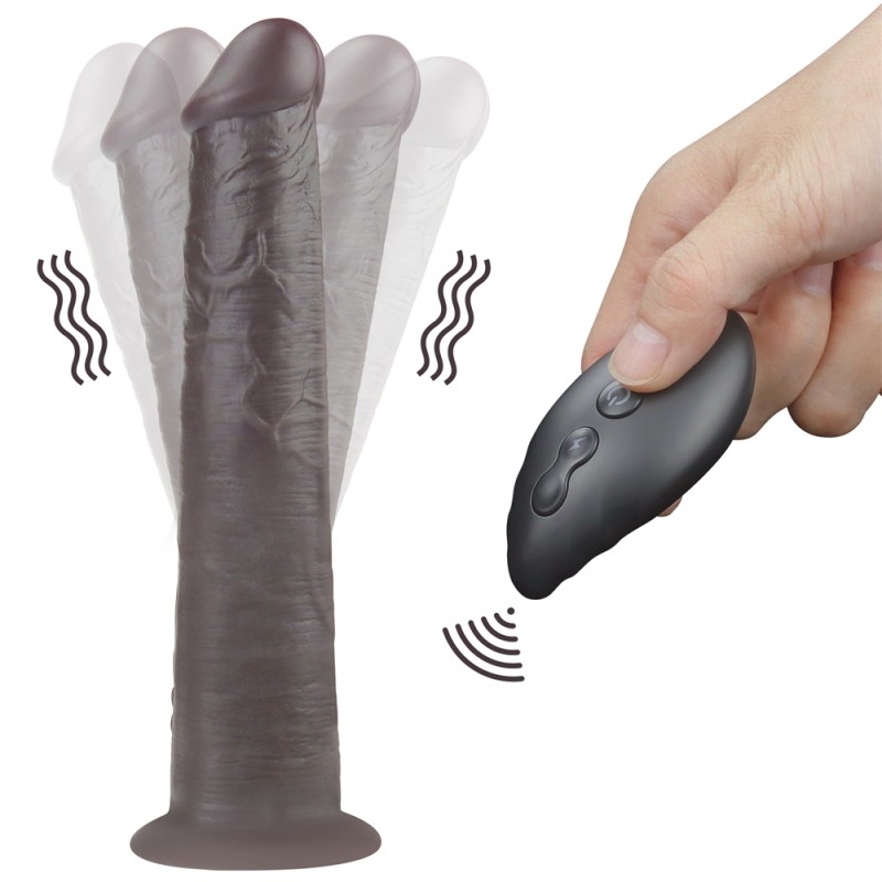 Двухслойный вибратор на присоске Dual Layered Platinum Silicone Rotator Black 10.0. Артикул: IXI60869