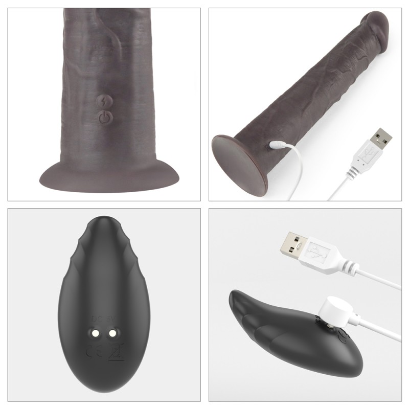 Двухслойный вибратор на присоске Dual Layered Platinum Silicone Rotator Black 10.0. Артикул: IXI60869