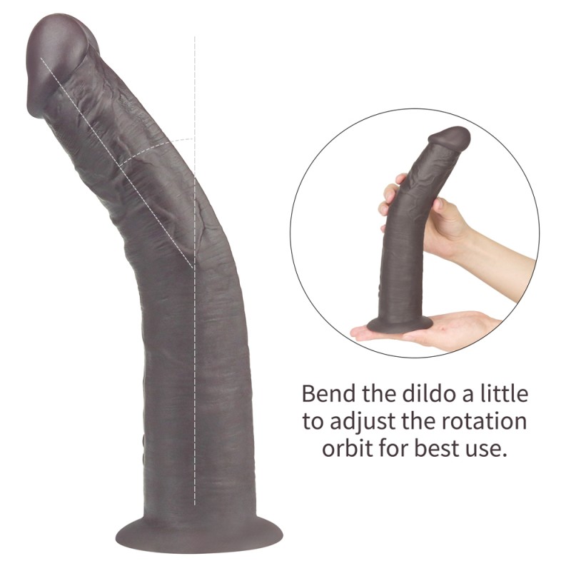Двухслойный вибратор на присоске Dual Layered Platinum Silicone Rotator Black 10.0. Артикул: IXI60869
