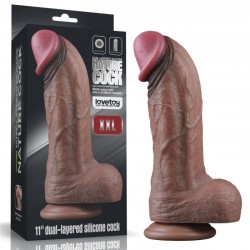 Dildo Giant Suction Cup Dual Layered Silicone Cock XXL 11.0