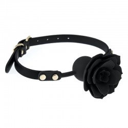 Silicone Rose Ball Gags Black