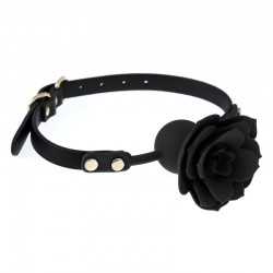      Silicone Rose Ball Gags Black