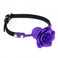      Silicone Rose Ball Gags Purple   