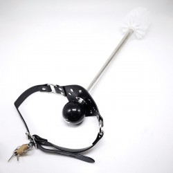 Slave Toilet Brush + Asphyxia Gag   