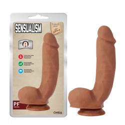 Dildo with scrotum with suction cup Sensualism Latin