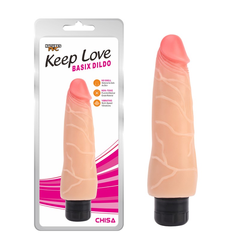 Мультискоростной вибратор телесного цвета Keep Love Basix Dildo. Артикул: IXI60973
