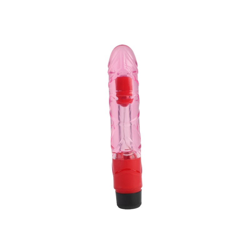 Вибратор мультискоростной прозрачный Realistic Vibe Pink 9. Артикул: IXI60977
