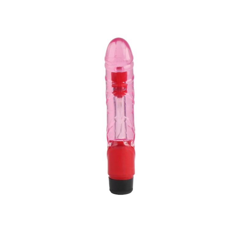 Вибратор мультискоростной прозрачный Realistic Vibe Pink 9. Артикул: IXI60977