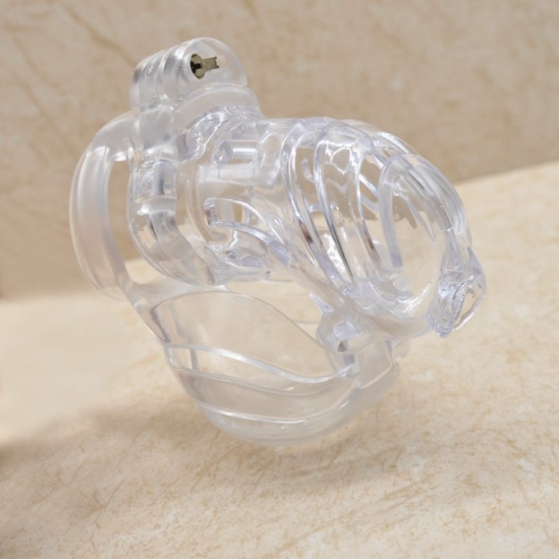 New 3D Design Male Polyethylene Chastity Integrative Device Red&Black, clear. Артикул: IXI60991