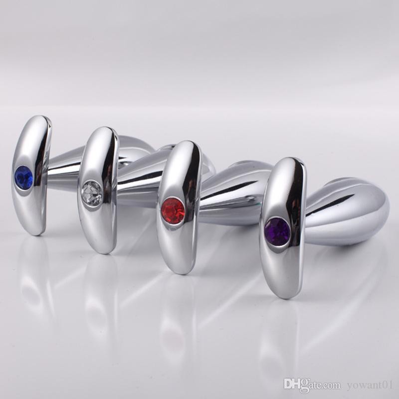 Анальная пробка с камушком Metal Glans Anal Plug Clear. Артикул: IXI60998