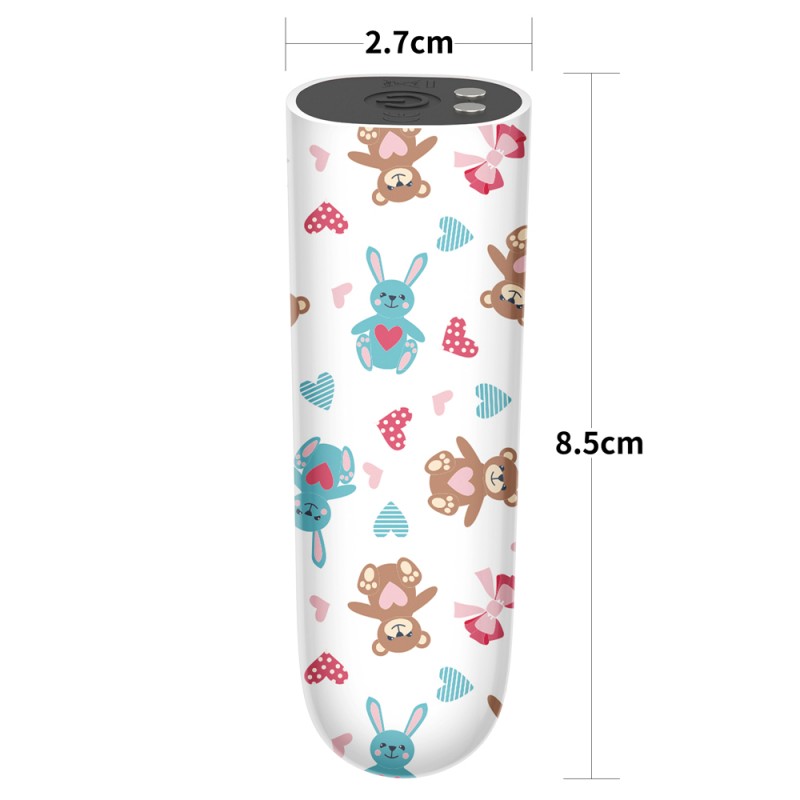 Компактный вибратор с принтом Rechargeable Bear Massager. Артикул: IXI61013