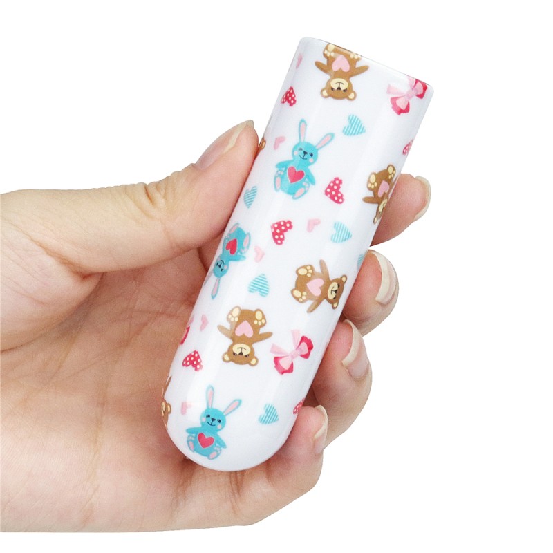 Компактный вибратор с принтом Rechargeable Bear Massager. Артикул: IXI61013