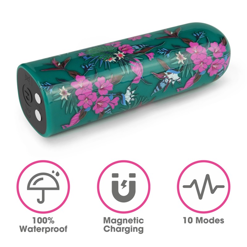 Компактный вибратор с принтом Rechargeable Antheia Massager. Артикул: IXI61017