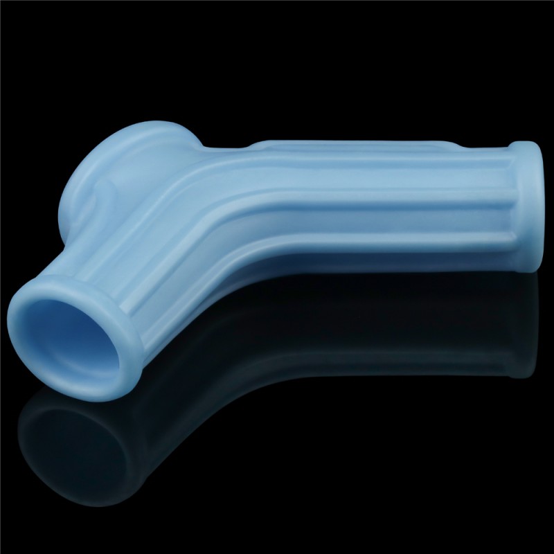 Насадка на пенис Vibrating Ridge Knights Ring with Scrotum Sleeve Blue. Артикул: IXI61026