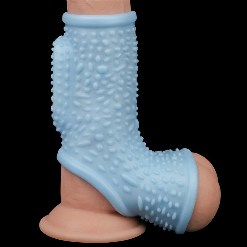 Насадка на пенис Vibrating Drip Knights Ring with Scrotum Sleeve Blue. Артикул: IXI61027