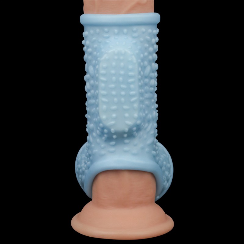 Насадка на пенис Vibrating Drip Knights Ring with Scrotum Sleeve Blue. Артикул: IXI61027