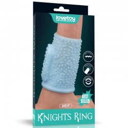 Vibrating Drip Knights Ring Blue