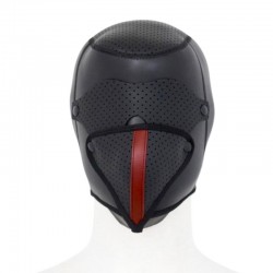 Neoprene bondage mask black with removable elements