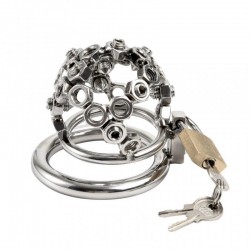 Stainless Steel Nut Welded Chastity Cage