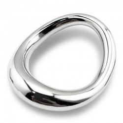 Стальное эрекционное кольцо на головку пениса Curved Penis Ring Large