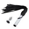 Flogger with ribbed butt plug leather Metal Anal Plug Combination Whip A
