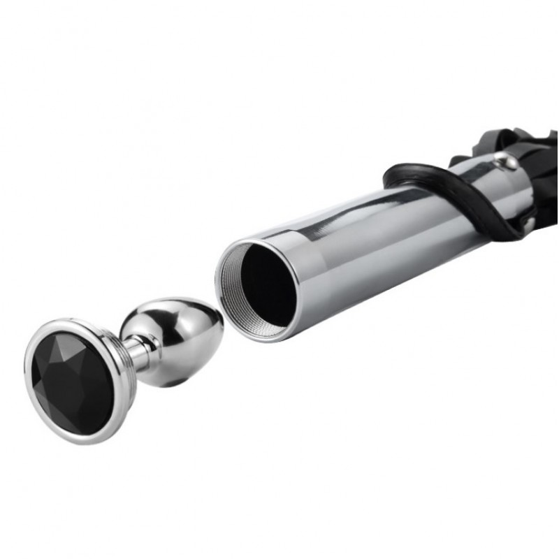 Плеть-флогер с гладкой анальной пробкой кожа Metal Anal Plug Combination Whip A. Артикул: IXI61081