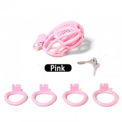 Chastity cage for men pink 3D Printing Grid Honeycomb