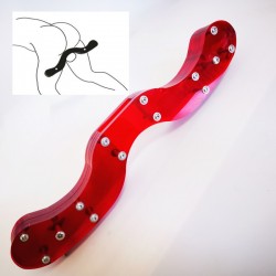 Acrylic CBT Cock & Ball Torture Ball Stretcher Scrotal Fixture Red   