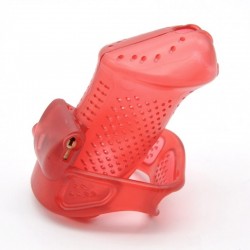 Male Chastity Device with Perforated design Cage Red