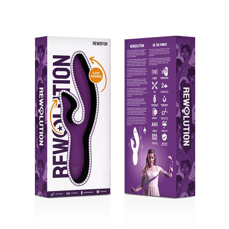 Двойной вибратор фиолетовый Rewolution Rewofun Flexible Rabbit Vibrator. Артикул: IXI61171