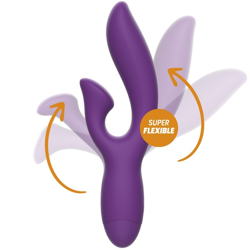 Двойной вибратор фиолетовый Rewolution Rewofun Flexible Rabbit Vibrator. Артикул: IXI61171
