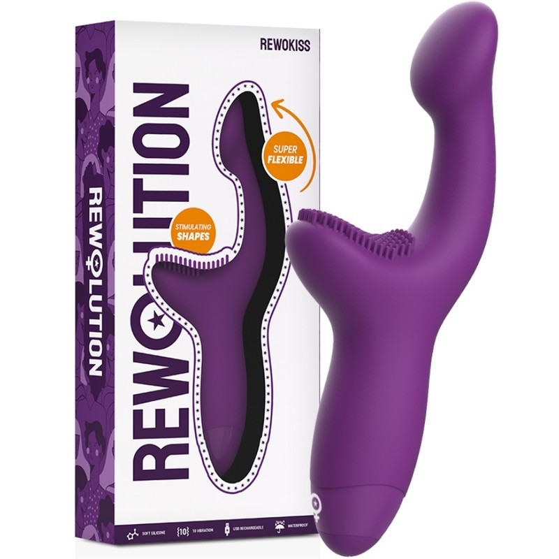 Вибратор двойной стимуляции фиолетовый Rewolution Rewokiss Vibrating. Артикул: IXI61173