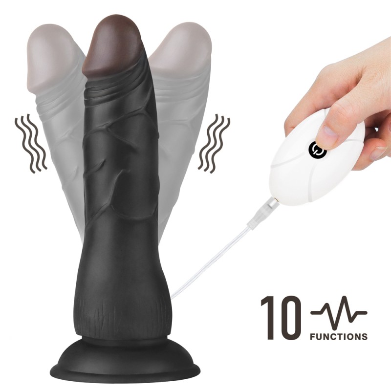 Черный женский страпон на ремешках Vibrating Easy Strapon Set 7.5. Артикул: IXI61220