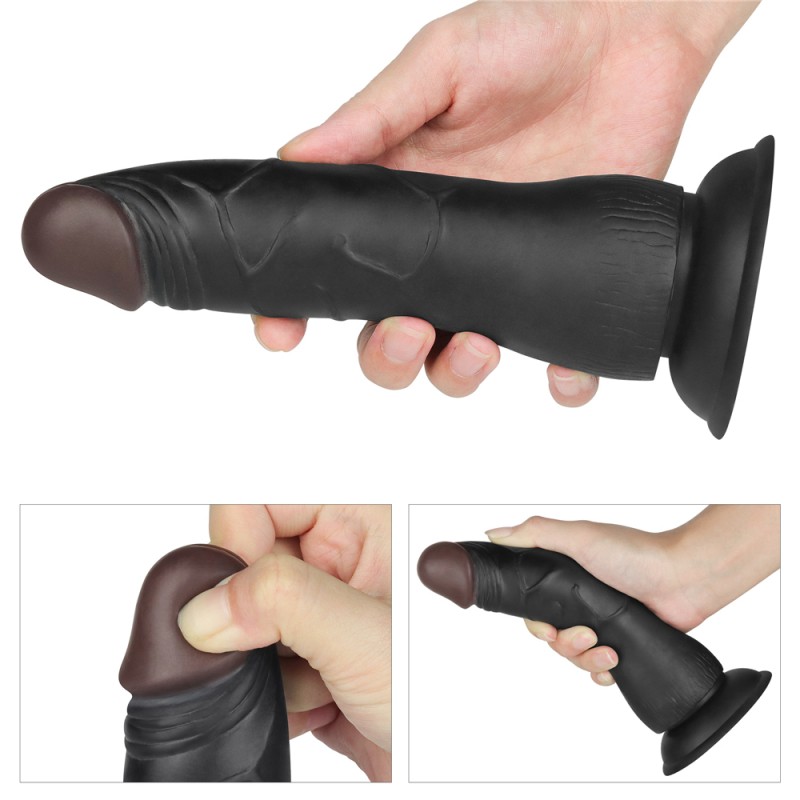 Черный женский страпон на ремешках Vibrating Easy Strapon Set 7.5. Артикул: IXI61220