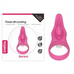 Розовая вибронасадка на пенис для стимуляции клитора Power Clit Silicone Cockring