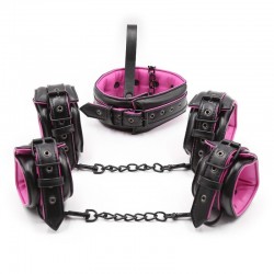    - Black and Fuchsia Bondage Kit 3 Pieces