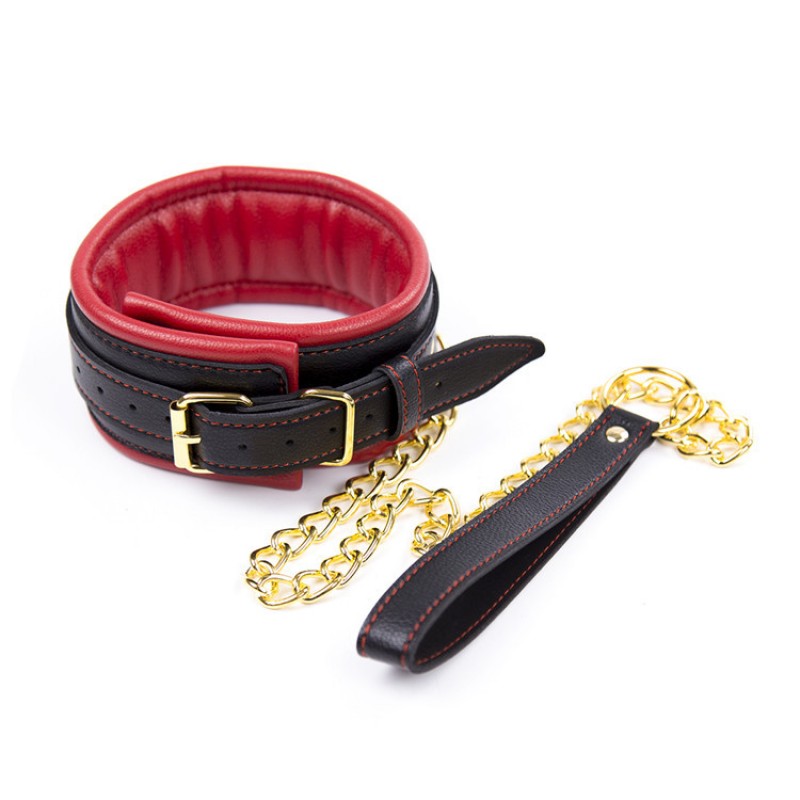 Красный бдсм набор с золотой фурнитурой Red Gold Bondage Kit 3 Pieces. Артикул: IXI61250