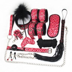 Pink big set of bdsm accessories Diamond Bondage Kit 10 Pieces