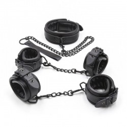     Luxury Leather Bondage Kit 3 Pieces   