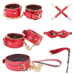 BDSM accessories set Red Zipper Bondage Kit 7 Pieces