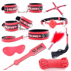 Set for bdsm games consisting of 10 items Red Slave Kit