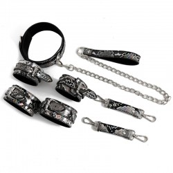 BDSM Snaker Bondage Kit 3 Pieces Silver