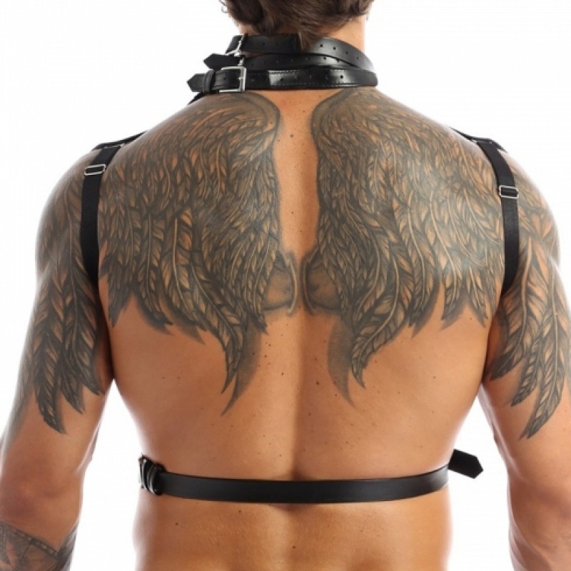 Портупея мужская черного цвета Mens Faux Leather Halter. Артикул: IXI61281