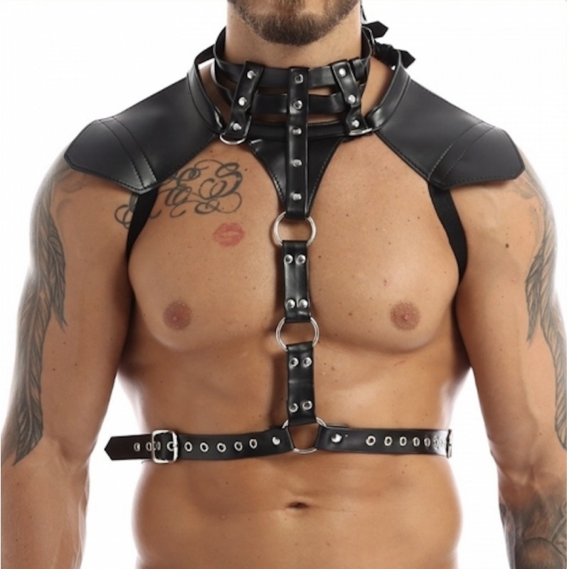 Портупея мужская черного цвета Mens Faux Leather Halter. Артикул: IXI61281