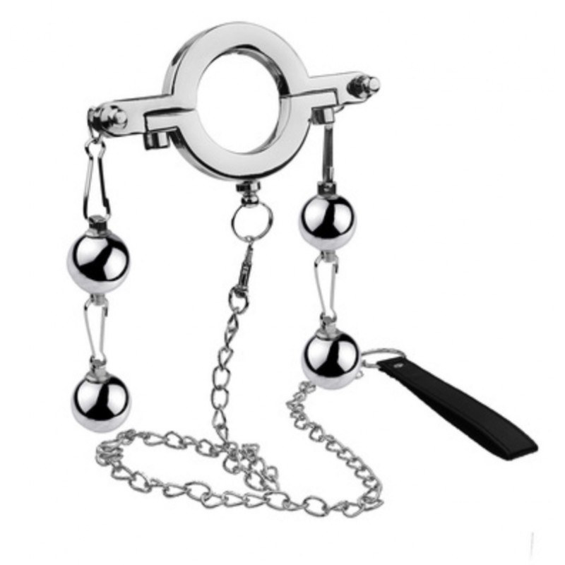 Кольцо утяжелитель для мошонки с поводком Cock Ring With Double Weight Ball and Leash. Артикул: IXI61295