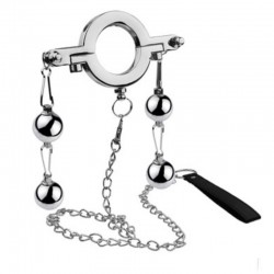 Cock Ring With Double Weight Ball and Leash