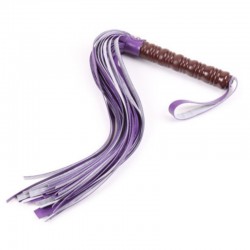 Purple whip with a stylish burgundy wooden handle